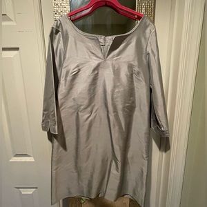 J. Crew gray 100% silk long sleeve sheath dress